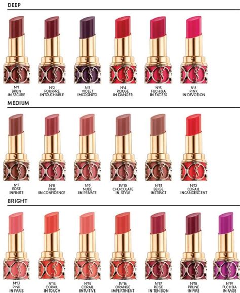 ysl lipstick shade|ysl lipstick color chart.